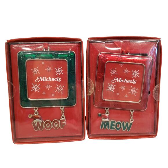Animal Christmas Ornaments Dog Woof Cat Meow Michaels Christmas Ornaments - Picture 5 of 7